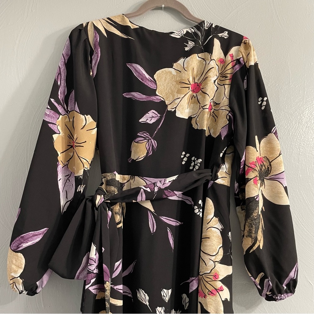 Anthropologie Hutch Wrap Long Sleeve Maxi Dress floral print romantic size MP - Picture 13 of 16